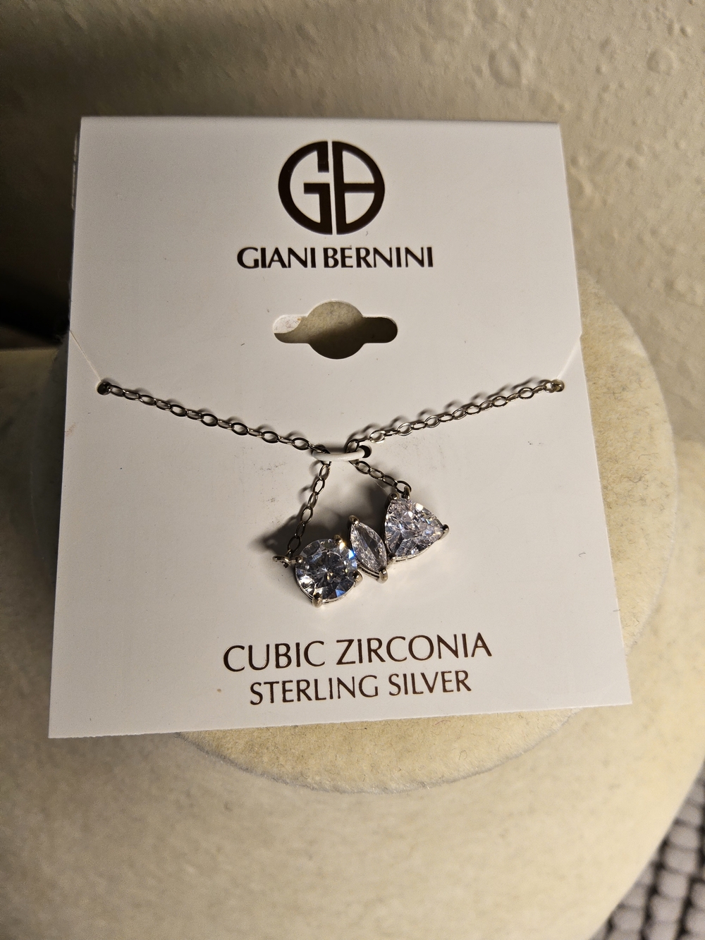 NWOTGiani Bernini Sterling Silver  Pendant Necklace with Clear Cubic Zirconia
